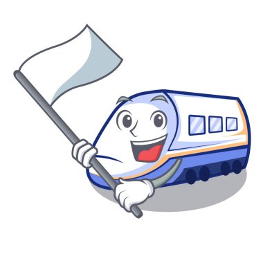 Bayrak minyatür shinkansen tren ile karikatür şeklinde