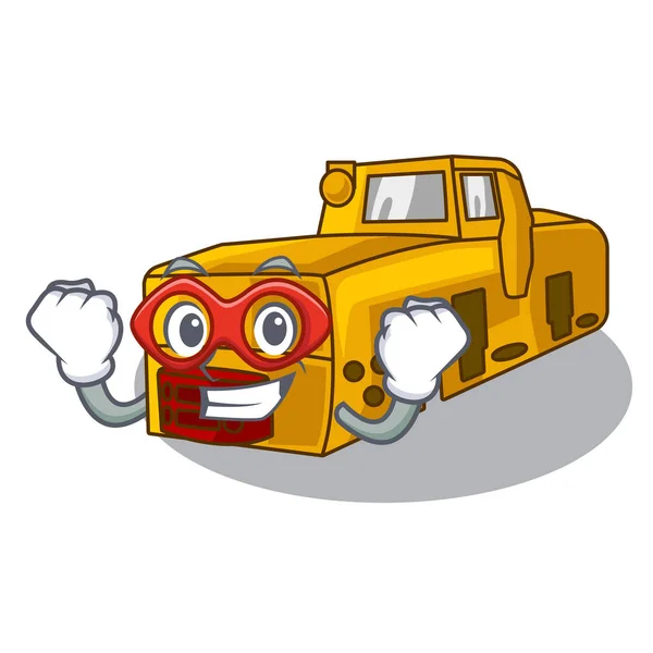 Super herói brinquedo locomotiva mina em forma de personagens — Vetor de Stock