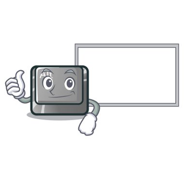 Başparmak yukarıya ile yönetim kurulu alt düğmesini karikatür şeklinde