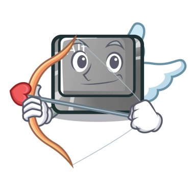 Aşk tanrısı alt düğmesini karikatür şeklinde