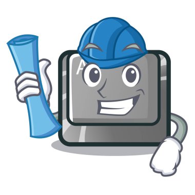 Mimar alt düğmesini maskotu ile izole