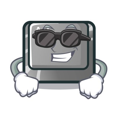 Süper cool alt düğmesini maskotu ile izole