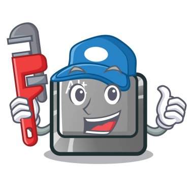 Tesisatçı çizgi film alt düğmesini tablo