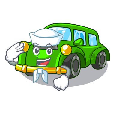 Denizci klasik araba Karikatür izole