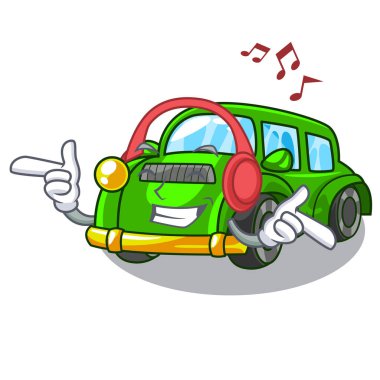 Şekil Mascot dinleme müzik klasik otomobil