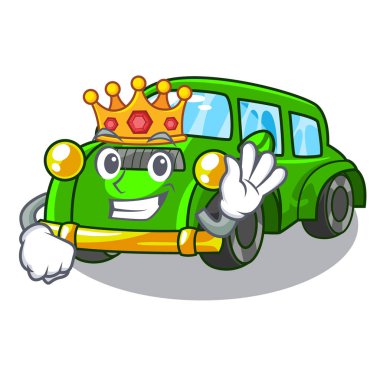 Kral klasik araba oyuncak karikatür şeklinde