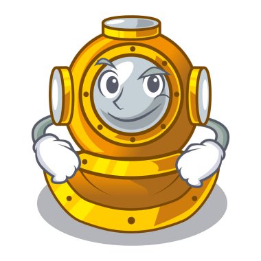 Dalış smirking kask izole karikatür