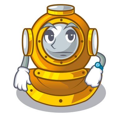 Bir çizgi film masada bekleyen Dalış kask