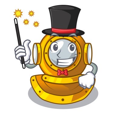 Sihirbaz Dalış kask bir karikatür tablo