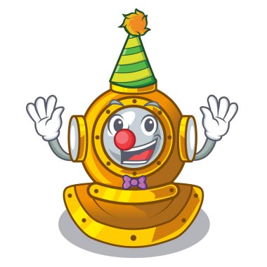 Palyaço Dalış kask bir karikatür tablo