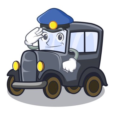 Polis eski araba şekil karakter