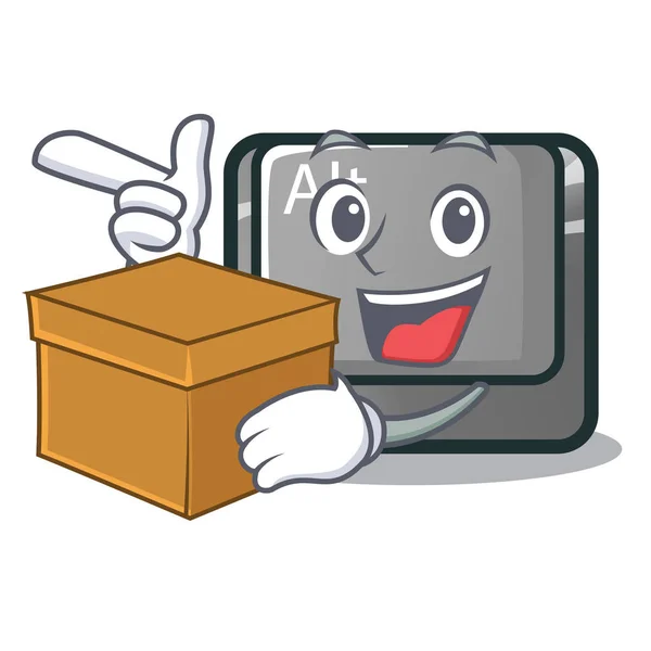 Con caja alt botón aislado con la mascota — Vector de stock