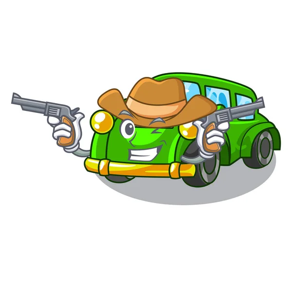 Cowboy clássico carro isolado no desenho animado — Vetor de Stock