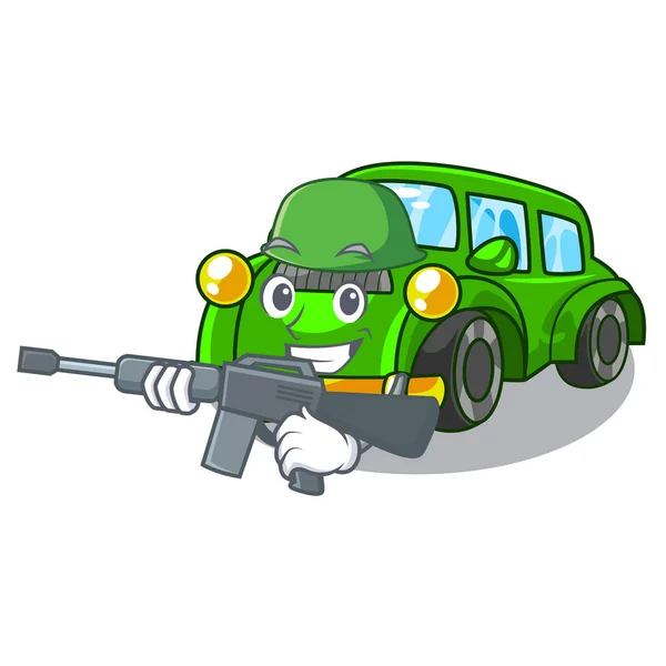 Armée voiture classique isolé dans le dessin animé — Image vectorielle