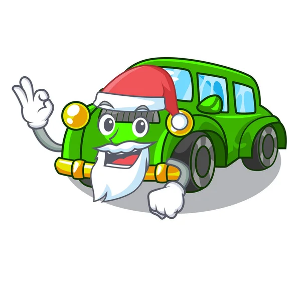 Santa klasik araba oyuncak karikatür şeklinde — Stok Vektör