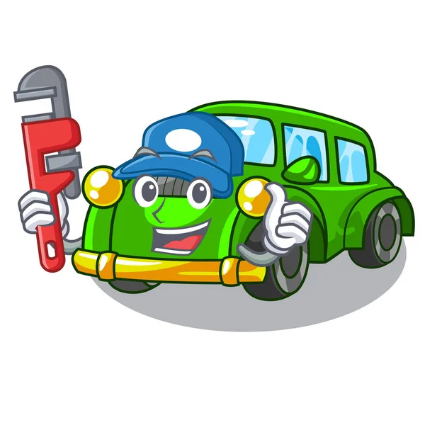 Plumber classic car toys in cartoon shape — Stock Vector