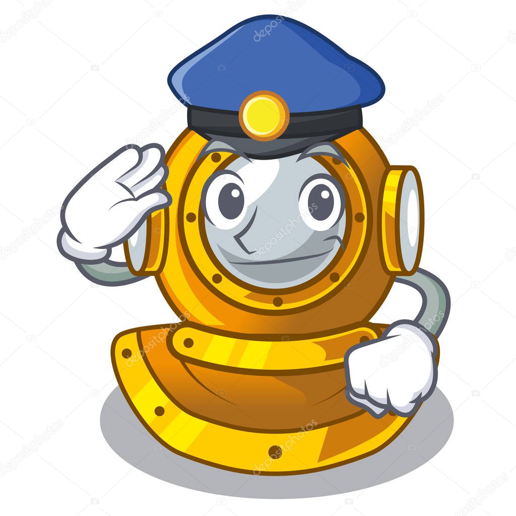 Police helmet diving in the mascot shape