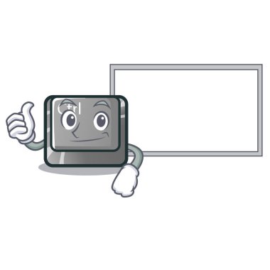 Başparmak yukarıya ile yönetim kurulu ctrl düğme karikatür şeklinde