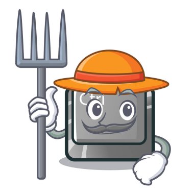 Çiftçi ctrl düğme karikatür şeklinde