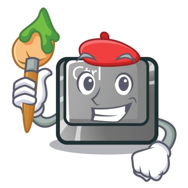 Sanatçı ctrl düğme karikatür şeklinde