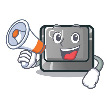 Megafon ctrl düğme ile karikatür şeklinde