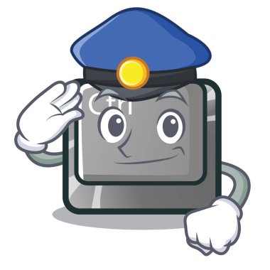 Polis ctrl düğme karikatür şeklinde