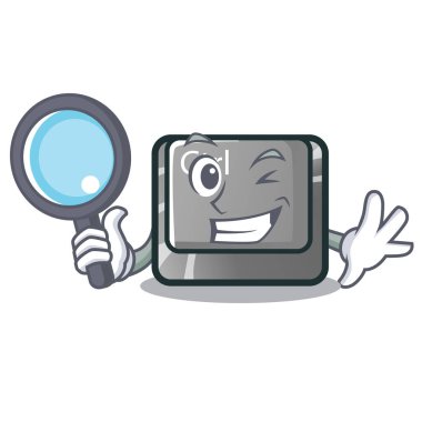 Maskot izole Dedektif ctrl düğme