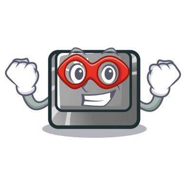 Süper kahraman ctrl düğme içinde maskot izole