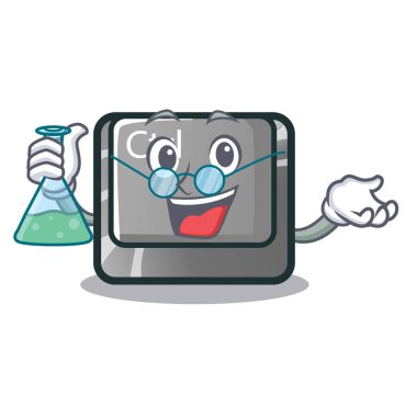 Maskot izole Profesör ctrl düğme