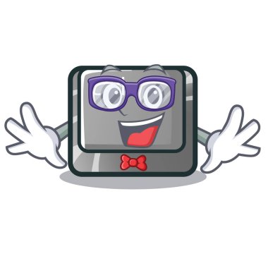 Maskot izole geek ctrl düğme