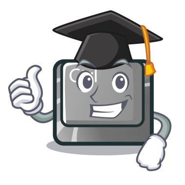 Maskot izole mezuniyet ctrl düğme