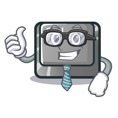 Maskot izole iş adamı ctrl düğme