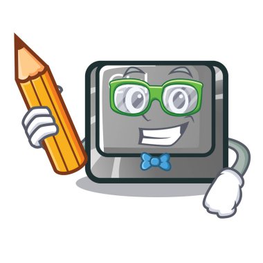 Maskot izole öğrenci ctrl düğme