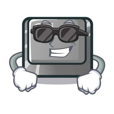 Maskot izole süper cool ctrl düğme