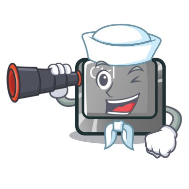 Denizci bilgisayara bağlı dürbün karakteri ctrl tuşu ile