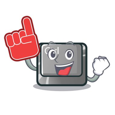 Köpük parmak ctrl düğme üstünde belgili tanımlık karikatür klavye