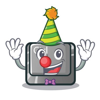 Karikatür klavye üstünde palyaço ctrl düğme