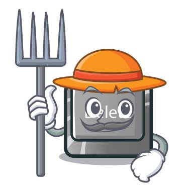 Karakteri ile izole çiftçi düğme silme