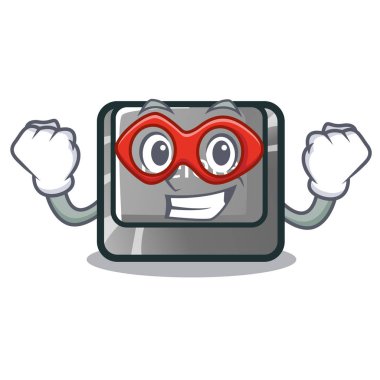 Klavyede bulunan süper kahraman karikatür Sil düğmesini