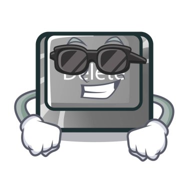 Klavyede bulunan süper cool karikatür Sil düğmesini