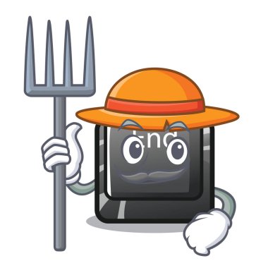 Çiftçi son düğmesini oyuncaklar şekil Mascot