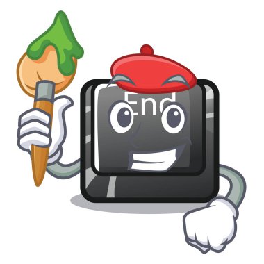 Sanatçı son düğmesini oyuncaklar şekil Mascot