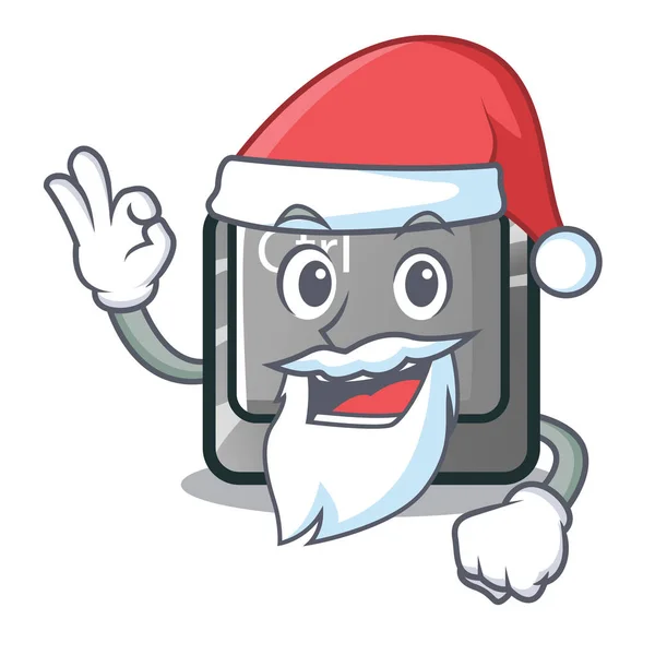 Weihnachtsmann Strg-Taste auf der Cartoon-Tastatur — Stockvektor