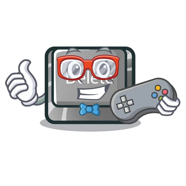 Gamer törlése gombra az alakzat kabalája — Stock Vector