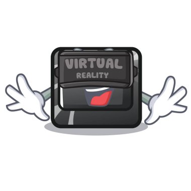 Sanal gerçeklik düğmesini son karikatür izole