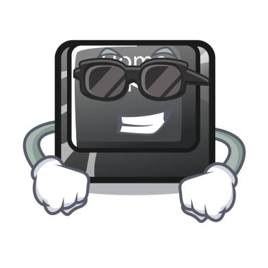 Süper cool ev düğme ile karikatür izole