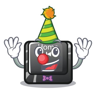 Palyaço düğmesini karikatür şeklinde ev