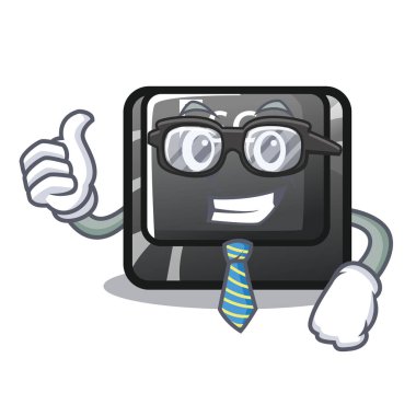 İşadamı düğme esc şekil Mascot