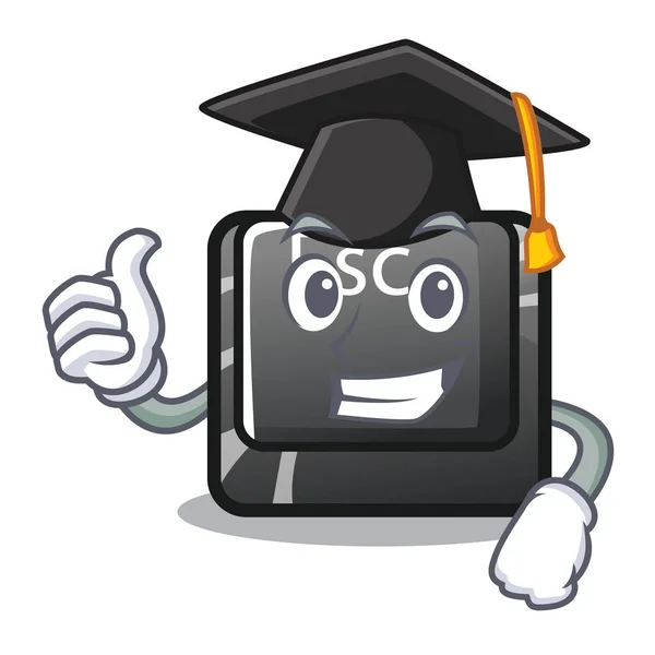 Botão de graduação esc na forma mascote —  Vetores de Stock