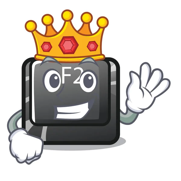 King F2-knop op de mascotte computer — Stockvector